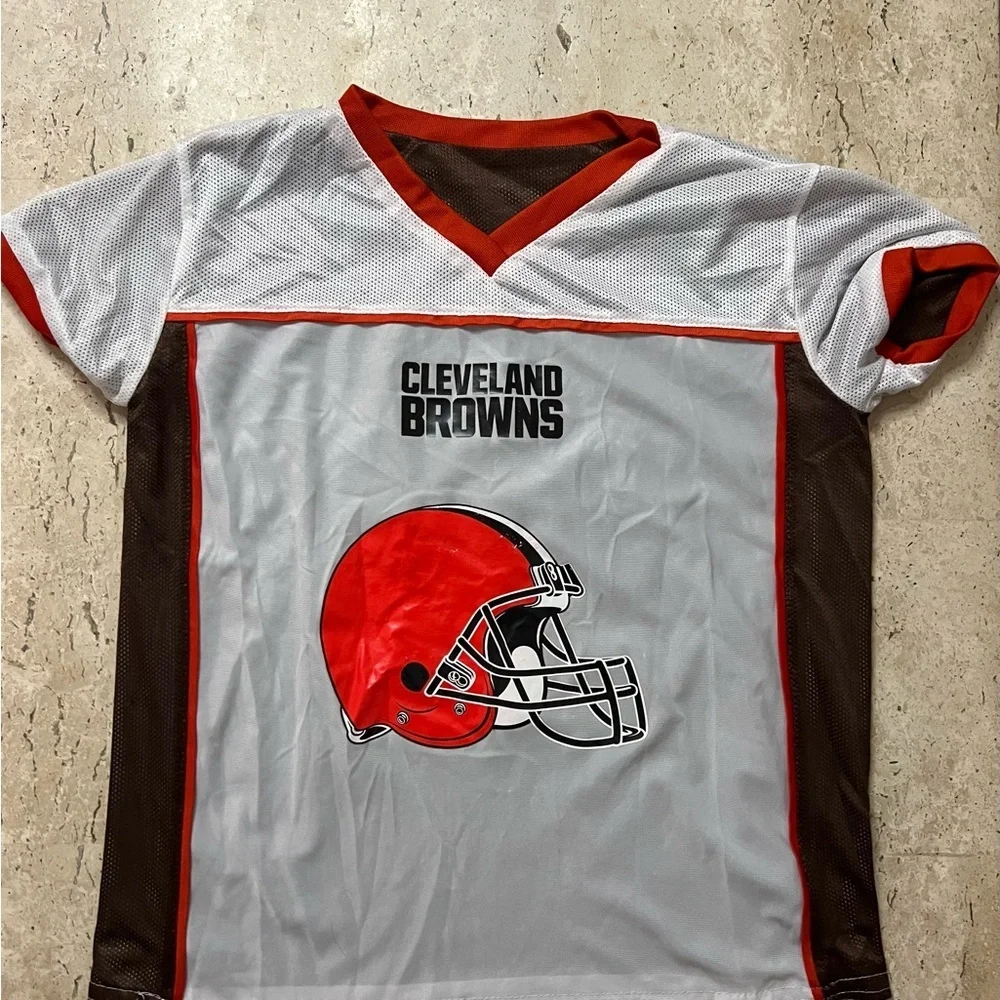 Reversible Cleveland Browns Youth Flaf Football League Jersey Size Large